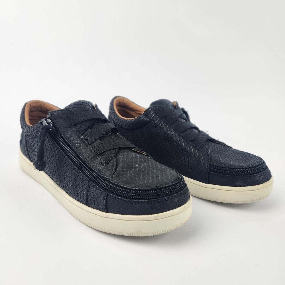 Billy Footwear Mens Sneaker Low Top Zip Up Black Adaptive Size 8M BY467